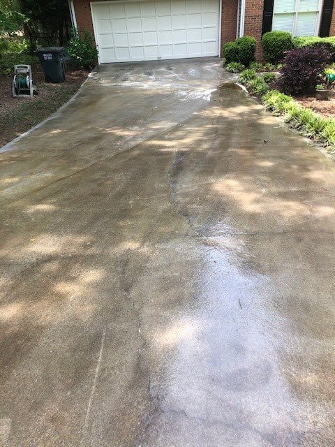 Pressure Washed Driveway After
